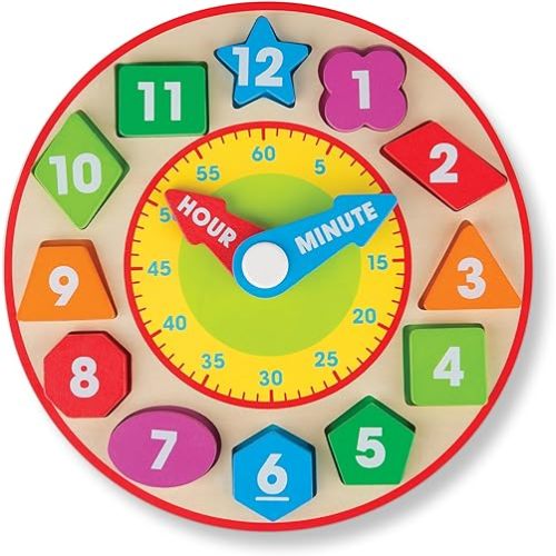 Melissa & Doug Shape Sorting Clock - Wooden Educational Toy