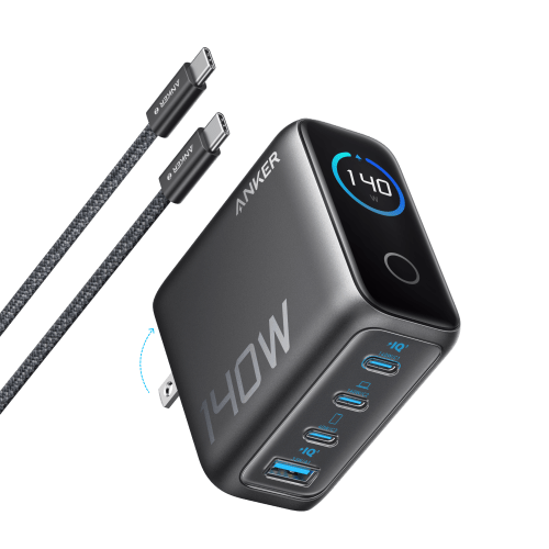 Anker Charger (140W, 4-Port, PD 3.1) with USB-C Cable