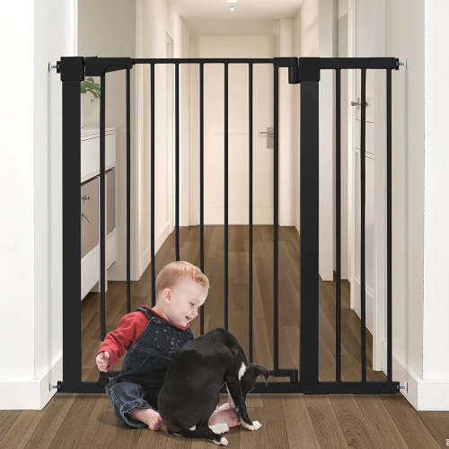 Baby Safety Gate, 36" Extra Tall, 29.5-40.6" Wide Baby Gate for Stairs and Doorway, Gate for 6 to 36 Months Old ,Black
