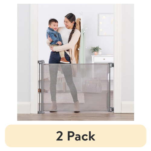 (2 pack) Regalo Retractable Baby Safety Gate, Fits Openings Up to 50" Wide, Wall-Mounted for Doorways & Stairs, Mounting Hardware Included