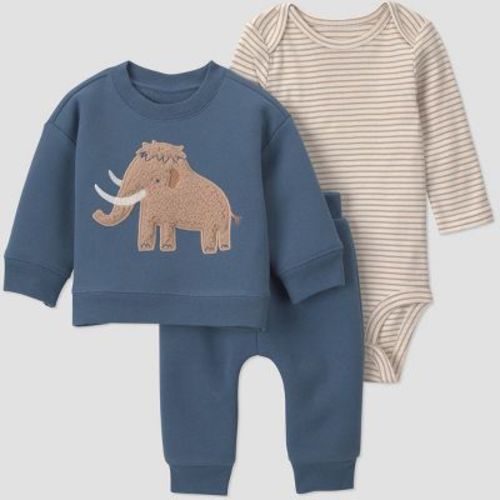 Carter's Just One You® Baby Boys' 3pc Mammoth Sweatshirt, Long Sleeve Bodysuit and Joggers Set - Navy Blue Newborn