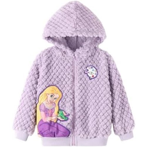 Disney Stitch Minnie Frozen Princess Girls/Boys Fleece Jacket Zipper Sherpa Fuzzy Hoodie Warm Winter Coat Outwear 2-13 Years