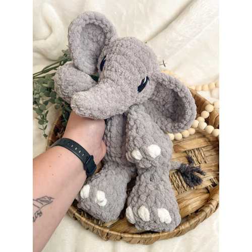 Crochet Elephant Lovey | Elephant Snuggler | Crochet Lovey | Safari Animal Lovey | Crochet Snuggler | Safari Nursery Decor