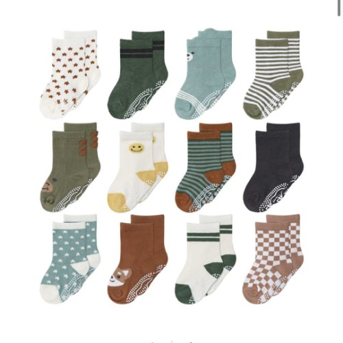 Neutral Organic Baby Boy or Girl Baby Socks, 12-Pack