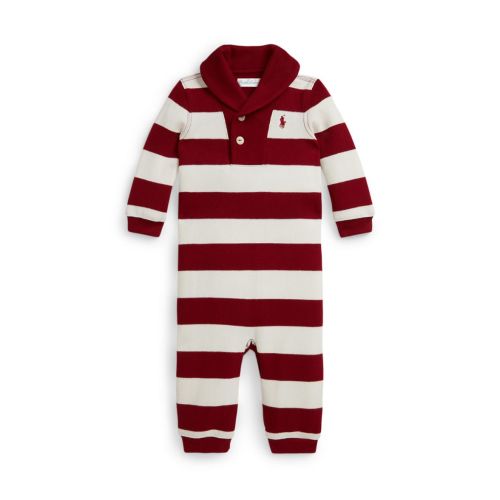 Ralph Lauren Childrenswear Baby Boys Striped Estate-Rib Cotton Coverall | Belk