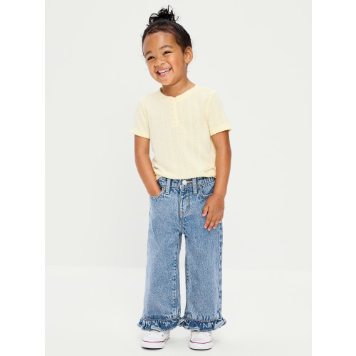 High-Waisted Super Baggy Ruffled Wide-Leg Jeans for Girls