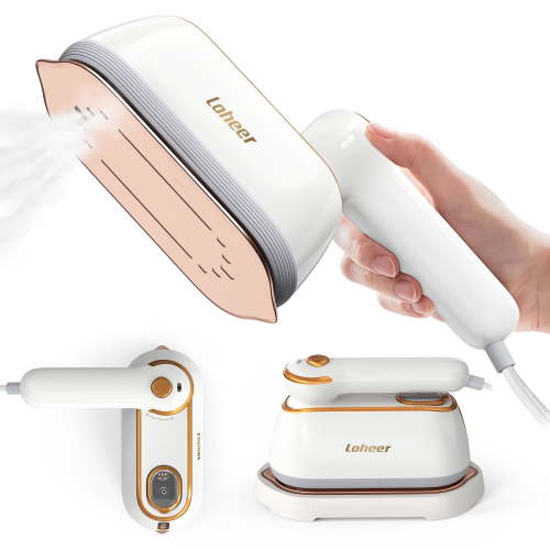 LOHEER Travel Steamer for Clothes, 1300W Portable Steam Iron, 15s Fast Heat-up, Clothes Steamer