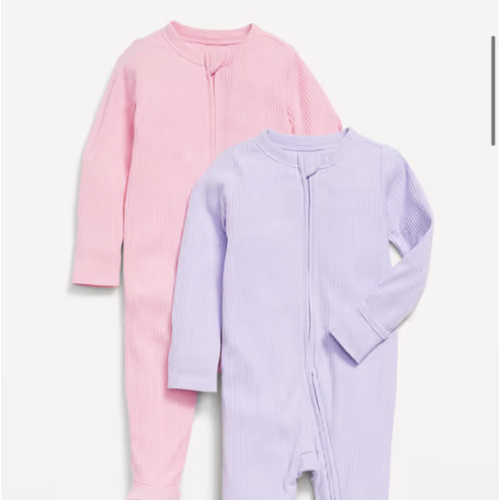 Sleep & Play 2-Way-Zip Footed One-Piece 2-Pack for Baby | Old Navy