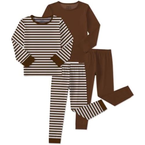 Jimonda Bamboo Viscose Toddler Kid Pajamas Set Boys/Girl Striped Sleepwear