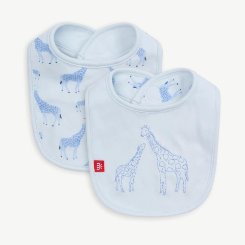 Blue Jolie Giraffe Organic Cotton Magnetic Reversible Bib – Magnetic Me