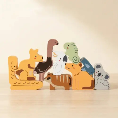 Aussie Animal Stacking Blocks - Coloured