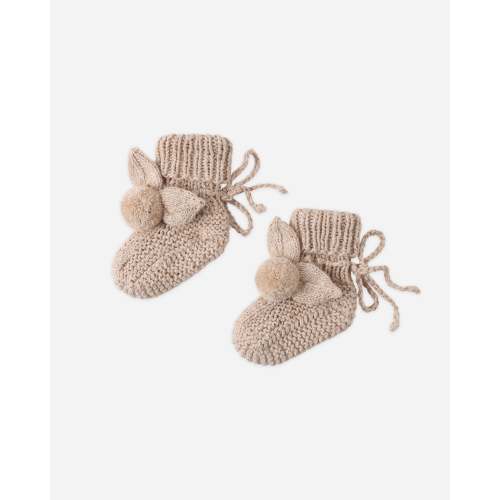 Bunny Knit Booties Heathered Latte