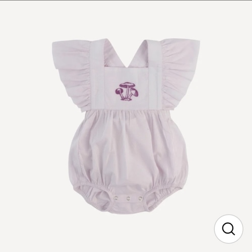 ruffle strap bubble | tinted crystal | organic cotton woven