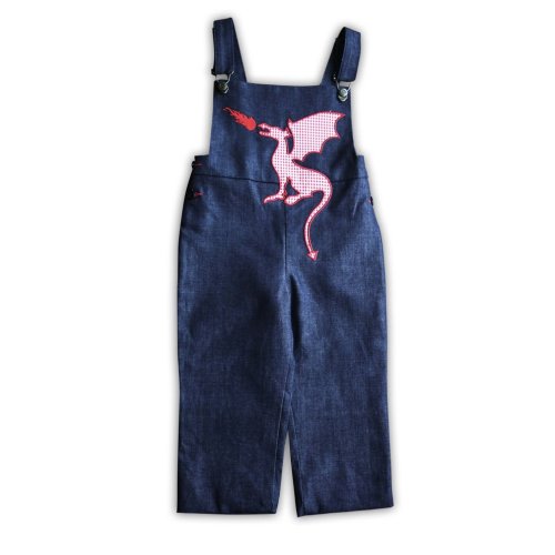 Overalls - Little Dragon - Baby Boy Overalls - Kids Clothing  - Dragon - Overalls with Stories, 86 (18 months)