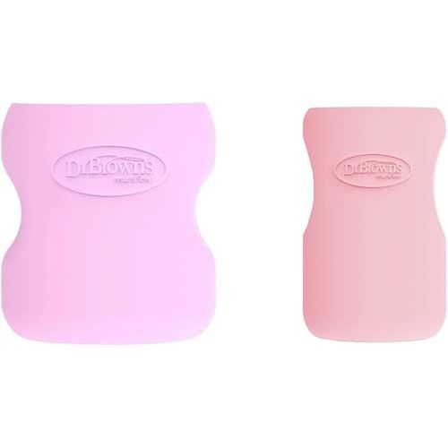 Dr. Brown's Silicone Sleeves for 5 oz & 9 oz Glass Baby Bottles, Pink