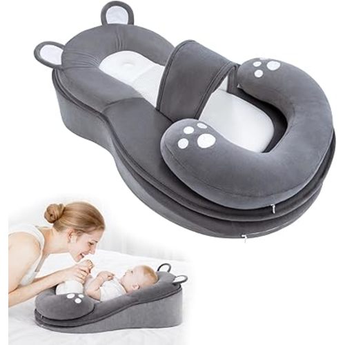 Baby Feeding Lounger, Reflux Pillow for Baby, Adjustable Nursing Support for Breastfeeding Feeding, Tummy Time