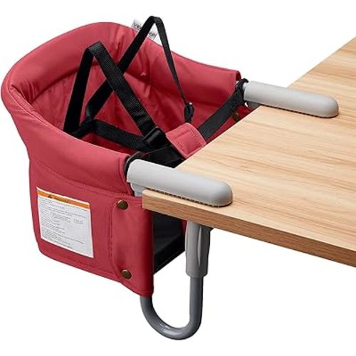 Hook On Chair, VEEYOO Clip On High Chair Folding Fast Table Chair with Storage Bag, Portable Baby Feeding Seat Attach to Table for Home and Travel