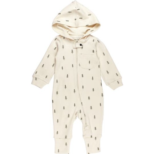 Print Organic Cotton Hooded Romper, 6-9M