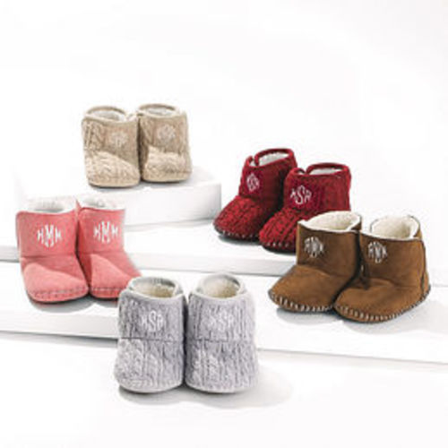 Monogrammed Baby Booties