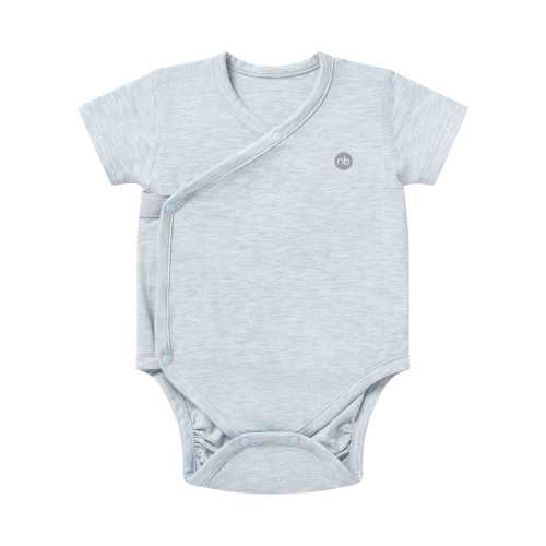 Bamboo Cotton Basics Short Sleeve Kimono Onesie | Nest Designs