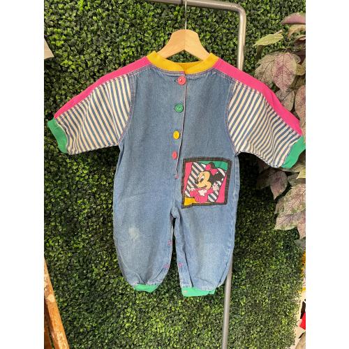 vtg DISNEY MINNE MOUSE jumpsuit // kids baby youth overalls onesie oshkosh jumper denim disney cute doll 80s 90s toddler 24 months mths 2t