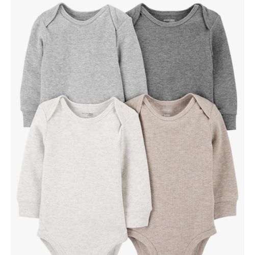 Simple Joys by Carter's Baby 4-pack Soft Thermal Long Sleeve Bodysuits