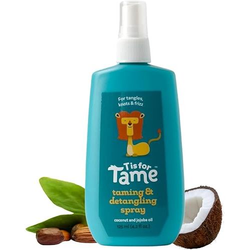 T is for Tame - Taming & Detangling Spray - Children's Hair Tamer with Natural Coconut Oil For Tangles, Knots & Frizz (Pack of 1)