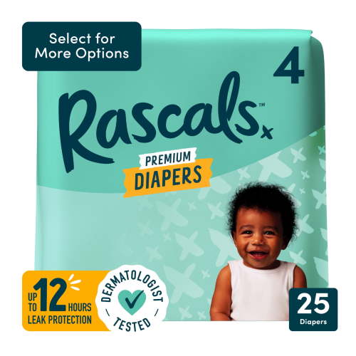 Rascal + Friends Premium Baby Diapers, Size 4