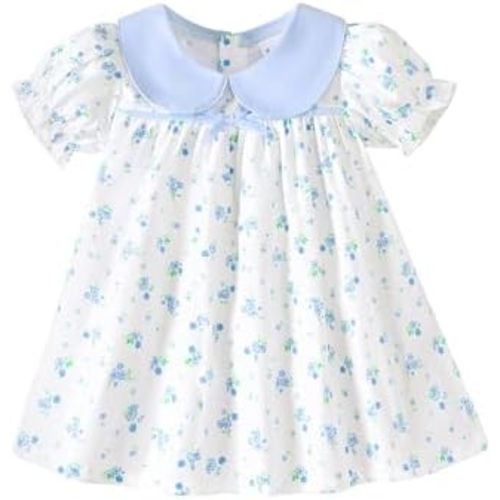 Kucnuzki Baby Girl Clothes Cute Spring Summer Sun Dresses Toddler Casual Puff Sleeve Floral Dress Girls Summer Outfits