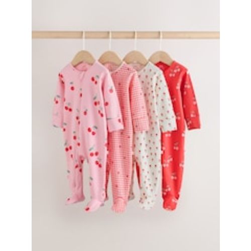 Buy Red/Pink Two Way Zip Baby Sleepsuits 4 Pack (0mths-3yrs) from Next Australia