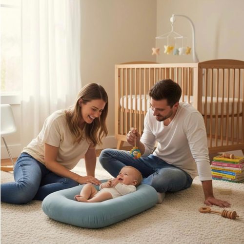 Amazon.com: Vicorise Baby Lounger 0-24 Months 100% Cotton-Snuggle Cozy Me Lounger,Soft & Breathable Baby Lounger for Newborn Play Mat,Infant Babies Essentials Gifts,Blue(Lounger Cover Included)