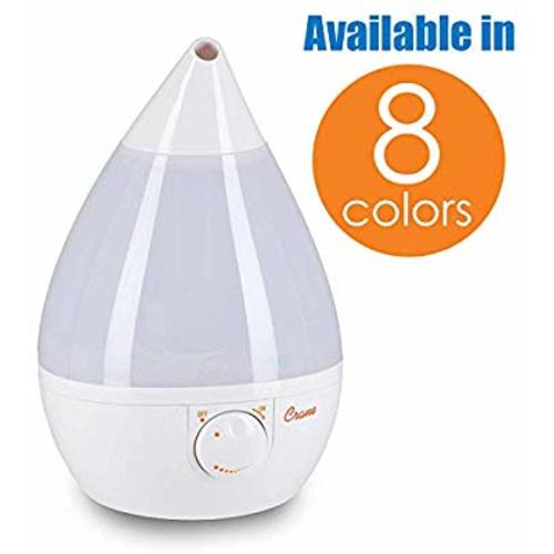 Crane Ultrasonic Cool Mist Humidifier, Filter-Free, 1 Gallon, for Home Bedroom Baby Nursery and Office, White