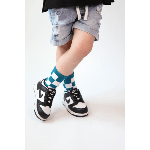 Socks - Teal Check