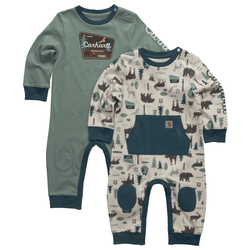 Carhartt Outdoor Graphics Long-Sleeve Coveralls 2-Piece Set for Babies - Patina - 18 Months
