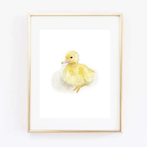 duckling watercolor wall art print – emily lex studio