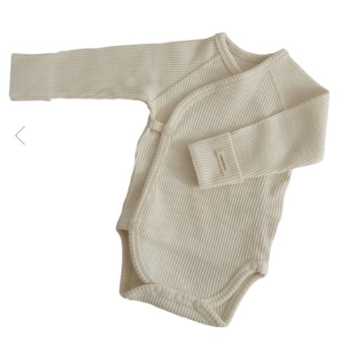 Newborn Kimono Onesie in White — Peekaboo – Rama Baby