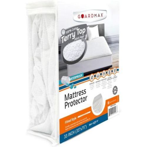 Cot Size Mattress Protector by Guardmax: Terry Cotton, Waterproof, Soft & Comfortable Cover with 12 Inch Deep Pockets