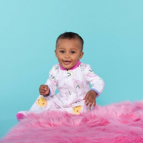 Lamaze Baby Girls' Organic Cotton Rainbow Sleep N' Play - White