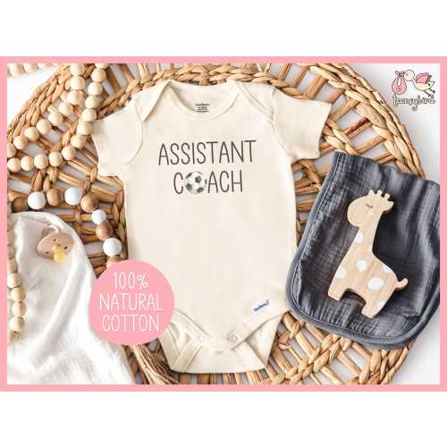Assistant Soccer Coach Onesie®, Soccer Baby Bodysuit, Game Day Soccer Romper, Baby Shower Gift for Soccer Coach, Team Helper Onesie