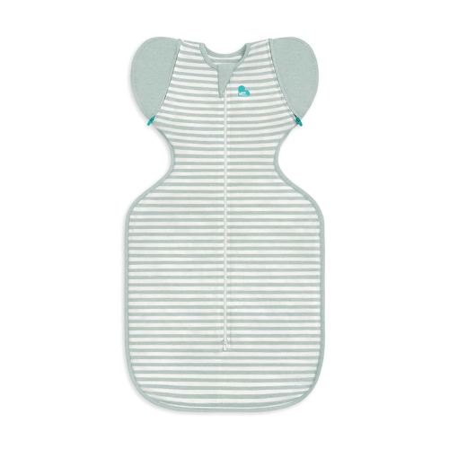 Love to Dream Transition Bag 0.2T Stretch Cotton Medium (6-8.5kg) Stage 2, Soft & Breathable, Lightweight for Comfortable Sleep, Ideal for Newborns, Stripe Print, Olive