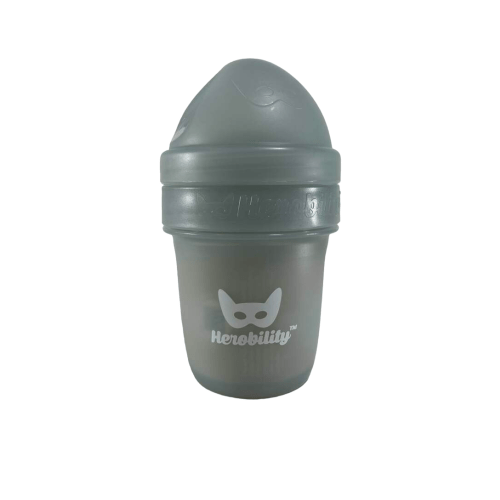 Herobility Wide-Neck Baby Bottle, Gray, 0+ month, 1 Count