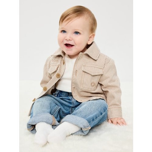 Striped Twill Shacket for Baby