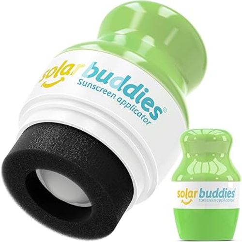 Solar Buddies Sunscreen Applicator - Single Full Green - Refillable Roll on Sponge Sunscreen, Suncream & Lotion Applicator For Kids, Adults & Families - Holds 3.4fl oz, Perfect Size for Travel