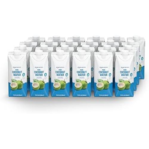 Amazon Grocery, Pure Coconut Water, No Added Sugar, 11.2 Fl Oz, 24 Ct (Previously Happy Belly, Packaging May Vary)