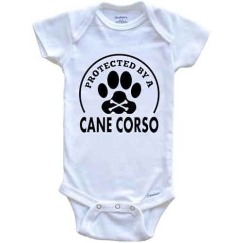 Protected by A Cane Corso Funny One Piece Baby Bodysuit