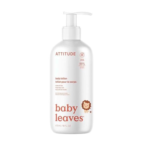 ATTITUDE Baby Lotion, EWG Verified Moisturizer, Dermatologically Tested Moisturizing Cream, Vegan and Cruelty-Free, Pear Nectar, 16 Fl Oz