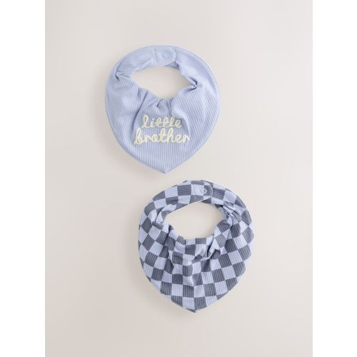 Blue Little Brother Baby Bibs 2 Pack