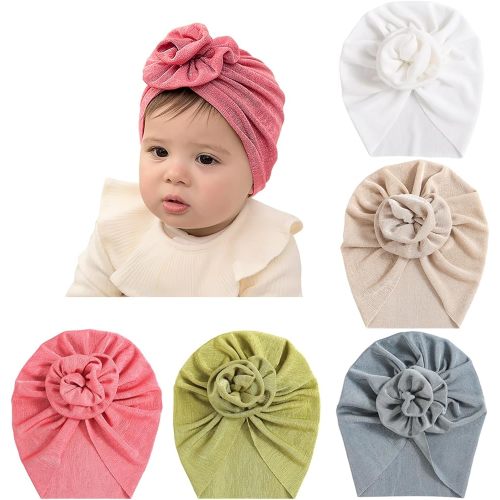 Newborn Babies Headwrap Hat Infant Toddler Cotton Soft Cute Nursery Beanie Headbands Top Bowknot Cap