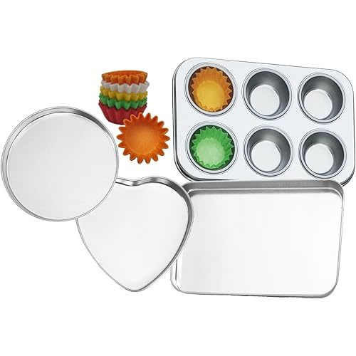 Deluxe Pan Set Compatible with Easy Bake Ultimate Oven | Includes 60 Cupcake Liners THAT WILL FIT, UNLIKE OTHERS | Kids' Accessories for Cooking Easy Bake Oven Mixes | Food Safety Tested