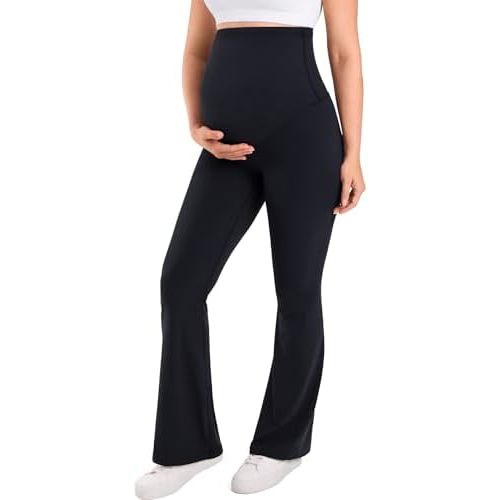 MOMANDA Maternity Flare Leggings Over The Belly 31.5" Pregnancy Yoga Pants for Workout Activewear